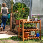 Sunnydaze Outdoor Meranti Wood 3-Tiered Garden Shelf - Image 6