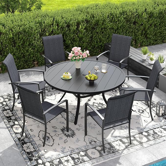 DIFY Patio Chairs Set of 4, Stackable Outdoor Dining Chairs - Image 2