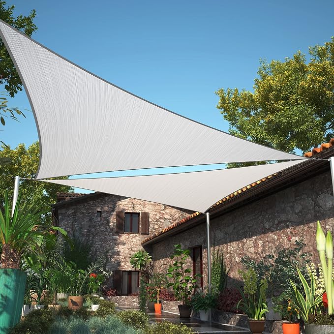 18' x 23' x 29.2' Grey Sun Shade Sail UPF50 Right Triangle SMTAPT12 Canopy by ShadeMart