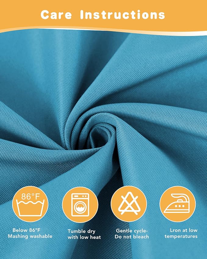 HolidayIdeas Outdoor Curtains for Patio Waterproof 4 Pcs 54x84 Inch Teal | - Image 7
