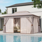 10'x13' Outdoor Gazebo, Metal Frame Heavy Duty Patio Canopy Tent Shelter - Image 3
