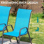 MAMIZO Patio Dining Chairs, Stackable Textilene Chair Set of 6, Sky Blue | - Image 6