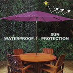 9' Outdoor Patio Umbrella, Outdoor Table Umbrella, Yard Umbrella, Market - Image 6