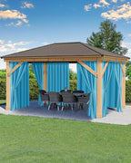Outdoor Curtains for Patio Waterproof Rod Pocket 6 Pcs 54x95 Inch Teal | by HolidayIdeas
