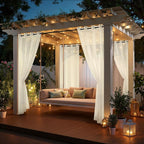 MIULEE Beige Outdoor Curtain for Patio Waterproof 4 Panels 54 x 84 Inch | - Image 5