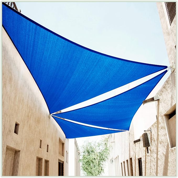 ColourTree 24' x 24' x 33.9' Blue Sun Shade Sail Right Triangle CTSLRT24 by ColourTree