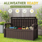 Greesum 80 Gallon Outdoor Storage Bench Deck Box - Image 6