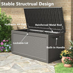 320 Gallon Outdoor Storage Box, Resin Deck Boxes Indoor and outdoor, Waterproof - Image 5