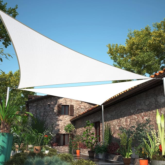 14' x 19' x 23.6' White Sun Shade Sail UPF50 Right Triangle SMTAPT12 Canopy by ShadeMart