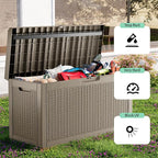 ROJIK Outdoor Storage Housing Deck Box, Waterproof Patio Furniture, Garden Tools - Image 6