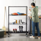 Amazon Basics 4-Shelf Heavy Duty Garage Shelving Storage Unit on 3" Wheel - Image 2