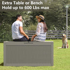 120 Gallon Waterproof Large Resin Deck Box, Lockable Large Outdoor Storage - Image 5