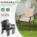 LVUYOYO Outdoor Patio Dining Chairs Set of 6, Metal Stackable Chairs Set - Image 6