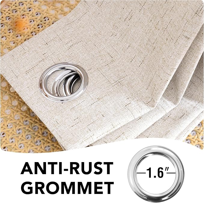 H.VERSAILTEX Linen Blackout Curtains Durable Thick Textured Linen Look 100% - Image 9