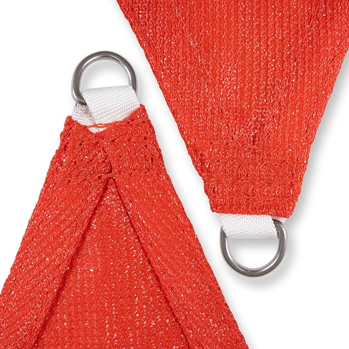 Amgo Custom Size 17' x 20' x 26.2' Red Right Triangle Sun Shade Sail UPF50+ - Image 8