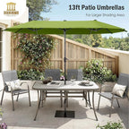 13 ft Large Double-Sided Patio Umbrella, Outdoor Umbrella, Lime | HERA'S PALACE - Image 2
