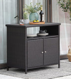 Grand patio Wicker Storage Cabinet Outdoor Waterproof Buffet Cabinet Patio Bar - Image 2