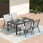 Patio Dining Chairs Set of 4, Outdoor Stackable Furniture Set | All Weather - Image 7