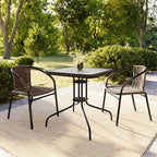 Flash Furniture Lila Modern Rattan Indoor/Outdoor Stackable Dining Chairs - Image 2