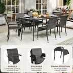 Yaheetech Set of 2 Stackable Outdoor Rattan Dining Chairs, All-Weather Firepits - Image 9