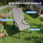 DIFY Patio Chairs Set of 4, Stackable Outdoor Dining Chairs Set - Image 8