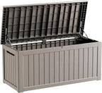 TARKARI 270 Gallon Lockable Resin Deck Box, Waterproof & UV-Resistant Outdoor by Home