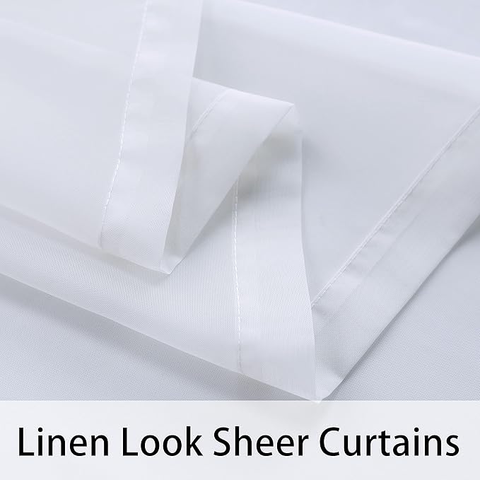 BONZER White Outdoor Sheer Curtains - Image 4