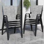 Stackable Patio Chairs Set of 8, Outdoor Chairs Set by Vimstora