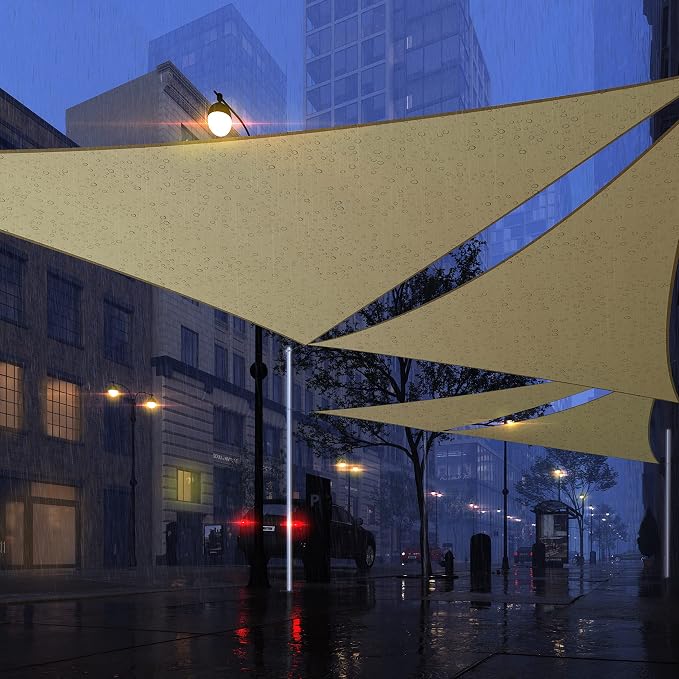 Royal Shade 13' x 21' x 24.7' Beige Triangle Waterproof Sun Shade Sail Order to - Image 7