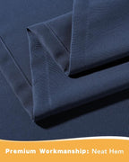 Extra Wide Outdoor Curtains for Patio Waterproof 2 Pcs 110x84 Inch Navy | - Image 8