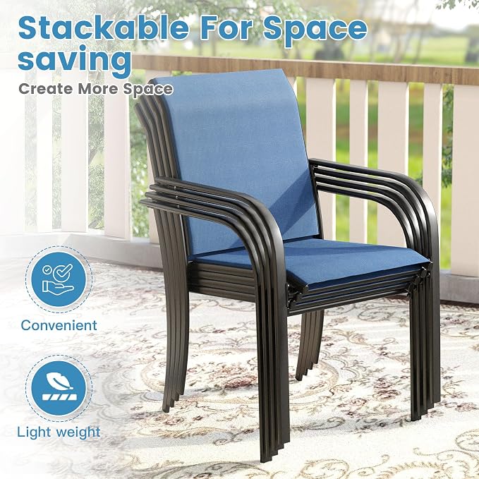 DIFY 2 PCS Patio Dining Chairs, Stackable Outdoor Chairs - Image 4