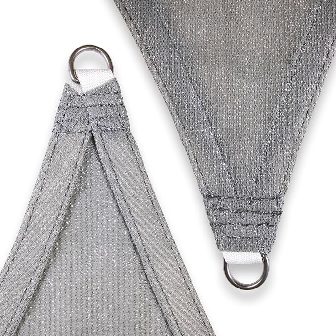 Amgo Custom Size 14' x 22' x 26.1' Gray Right Triangle Sun Shade Sail UPF50+ - Image 8