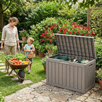 DRATO 55 Gallon Outdoor Storage Box Waterproof, Lockable Resin Deck Boxes | - Image 3