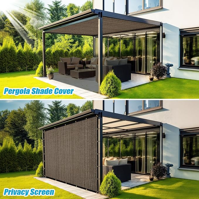 Amagenix 90% Shade Fabric 12'X 19' Mocha Sun Shade Cloth - Image 5