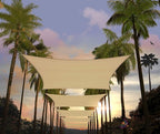 Amgo Custom Size 12' x 24' Beige Rectangle Square Sun Shade Sail UPF50+ by Amgo
