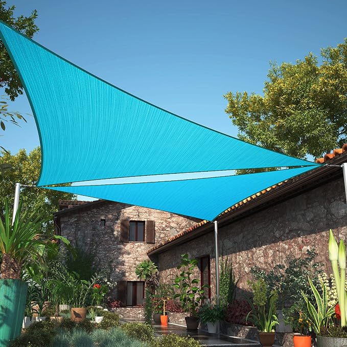 12' x 22' x 25.1' Turquoise Sun Shade Sail UPF50 Right Triangle SMTAPT12 Canopy by ShadeMart