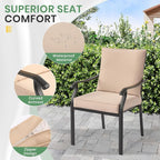 LVUYOYO Outdoor Patio Dining Chairs Set of 2, Metal Stackable Chairs Set - Image 3