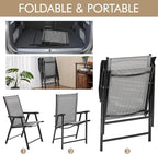 Yaheetech Patio Dining Chairs Set of 4 Outdoor Folding Lawn Chairs, folds flat - Image 4