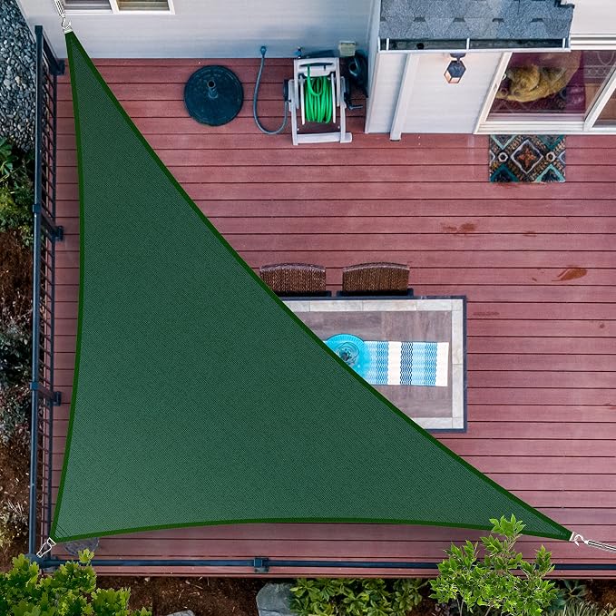 15' x 18' x 23.4' Green Sun Shade Sail UPF50 Right Triangle smTAPT12 Canopy by ShadeMart