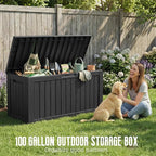 DRATO 100 Gallon Waterproof Deck Box Outdoor Storage Box - Image 2