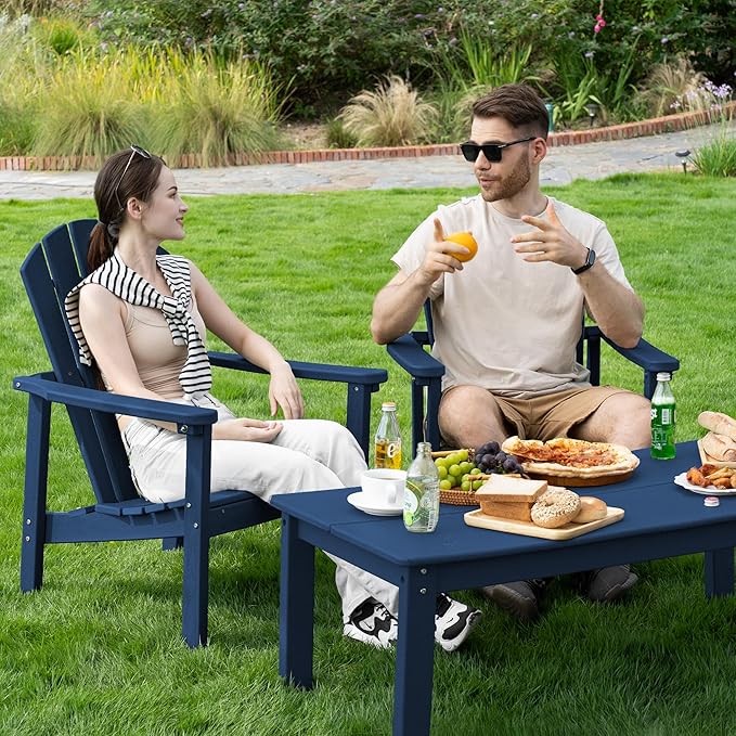 Stackable Adirondack Chairs Set of 4, Compact HDPE, All-Weather - Image 2