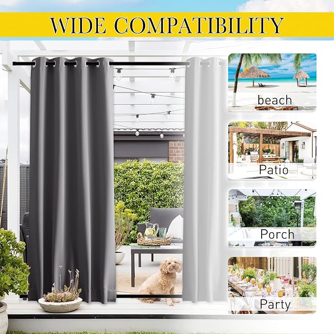 NICETOWN 2 Panels Outdoor Curtains - Image 6