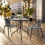 Flash Furniture Lila 2 Pack Gray Rattan Indoor-Outdoor Restaurant Stack Chair | - Image 8