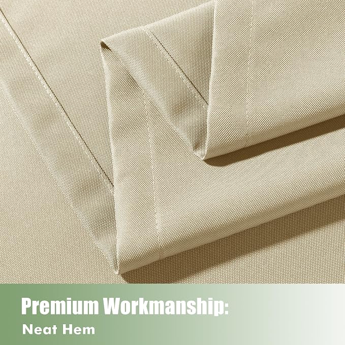 Extra Wide Outdoor Curtains for Patio Waterproof 6 Pcs 110x95 Inch Cream | - Image 5