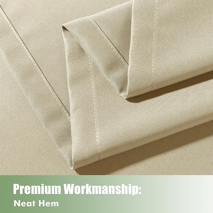 HolidayIdeas Outdoor Curtains for Patio Waterproof 6 Pcs 54x95 Inch Cream | - Image 5