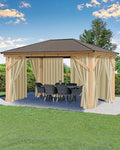 Outdoor Curtains for Patio Waterproof Rod Pocket 8 Pcs 54x84 Inch Cream | by HolidayIdeas