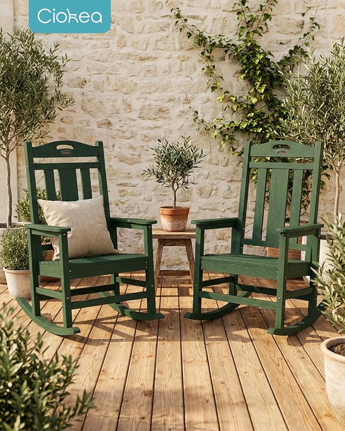 Oversized Outdoor Rocking Chairs Set of 8, 380lbs Heavy-Duty Large Patio Rocker - Image 2