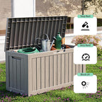 PatioZen 90 Gallon Deck Box Outdoor, Weatherproof Resin Patio Storage Box - Image 6