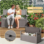 80-Gallon Deck Box Outdoor Storage Bench, Waterproof Outdoor Storage Box - Image 4