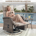 Zero Gravity Patio Swivel Recliner Chairs Set of 2 - Image 4